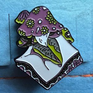 Purple Flower Shroom Pin